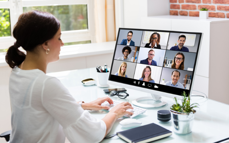 Woman On a Work Video Call