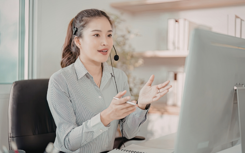 Woman on Video Call